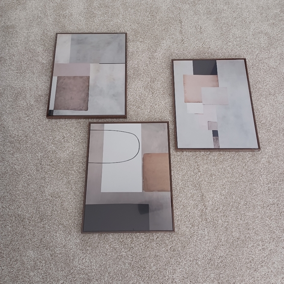 New 3 Piece Framed Canvas Artwork - Picture 2 of 9